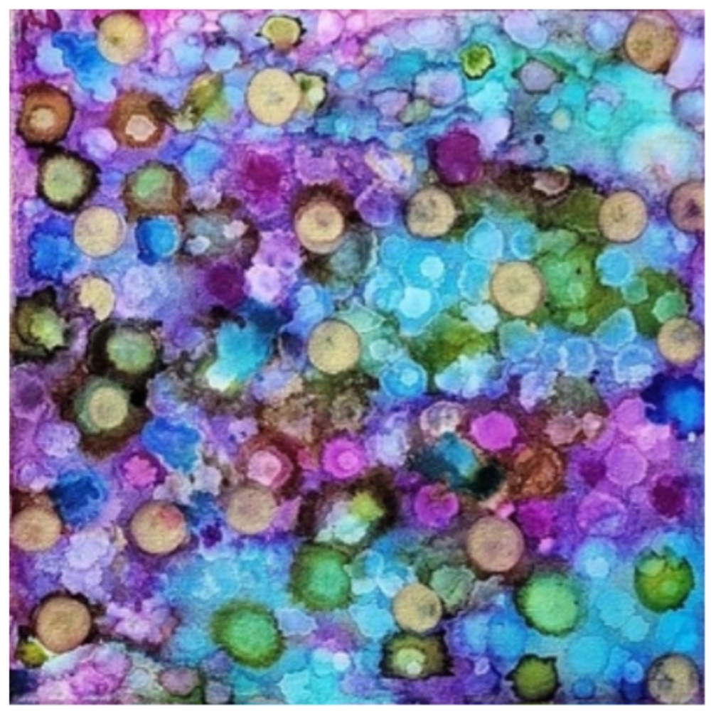 Hand Crafted Abstract Design 12x12 Inches Canvas Picture - Picture 1 of 4